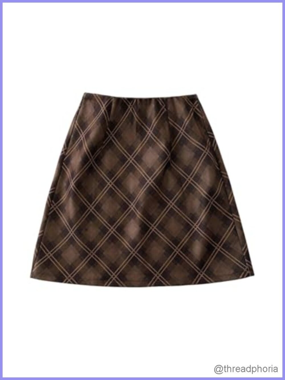 High Waist A-Line Plaid Mini Skirt Retro Preppy